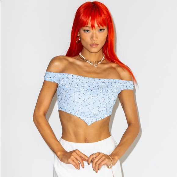 Princess Polly Tops - Princess Polly Jackson Top in Blue Floral Size 4 New with tag